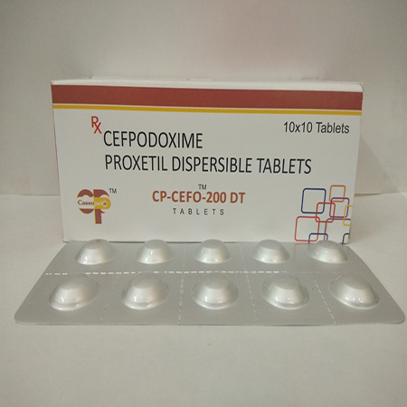 Product Name: CP Cefo 200 DT, Compositions of CP Cefo 200 DT are Cefpodoxime Proxetil Dispersable Tablets - Cassopeia Pharmaceutical Pvt Ltd