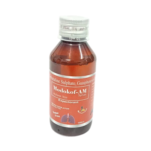 Product Name: Modokof AM, Compositions of Modokof AM are Sulphate, Guaiphenesm - Medlo Biotech