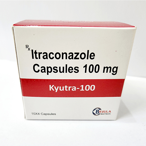 Product Name: Kyutra 100, Compositions of Kyutra 100 are Itraconazole Capsules 100 mg - Bkyula Biotech