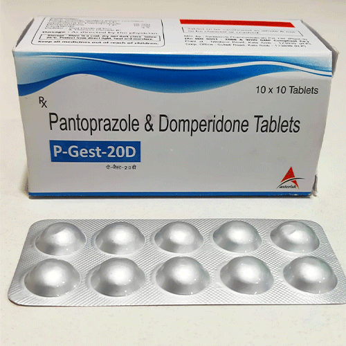 Product Name: P Gest 20D, Compositions of P Gest 20D are Pantoprazole & Domperidone - Asterisk Laboratories