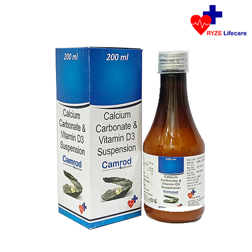 Product Name: Camrod, Compositions of Camrod are Calcium Carbonate & Vitamin D3 Suspension  - Ryze Lifecare