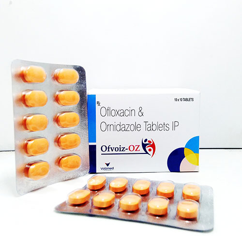 Product Name: Ofvoiz OZ, Compositions of Ofvoiz OZ are  Ofloxacin 200 mg +Ornidazole 500mg - Voizmed Pharma Private Limited