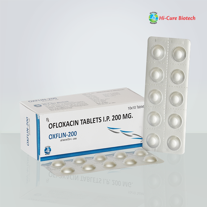 Product Name: OXFLIN 200, Compositions of OXFLIN 200 are OFLOXACIN 200 MG - Reomax Care