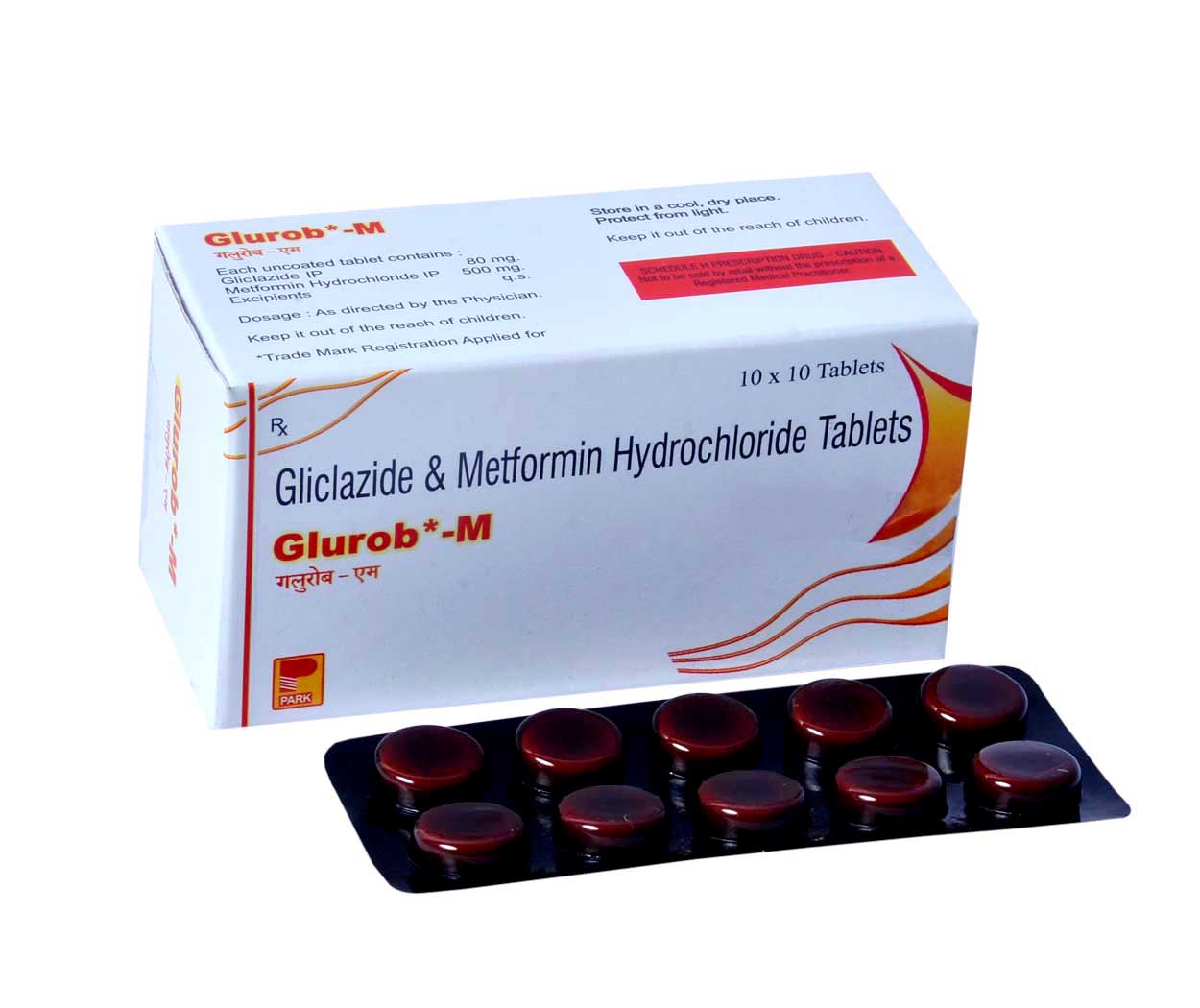 Product Name: Glurob M, Compositions of Glurob M are Gliclazide & Metformin Hydrochloride Tablets - Park Pharmaceuticals