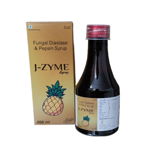 Product Name: JZyme, Compositions of JZyme are Fungal Diastase & Pepsin Syrup - Jecks Pharma