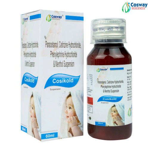 Product Name: COSIKOLD, Compositions of COSIKOLD are PARACETamol  250 MG+ Phenylephrine Hydrochloride + CETRIRIZINE +MENTHOL - Cosway Biosciences