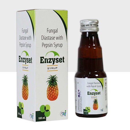 Product Name: ENZYSET, Compositions of ENZYSET are Fungal Diastate with Pepsin Syrup - Mediquest Inc