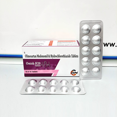 Product Name: Omisk H20, Compositions of Omisk H20 are Olmesartan Medoxomil & Hydrochlorthiazide Tablets - Asterisk Laboratories