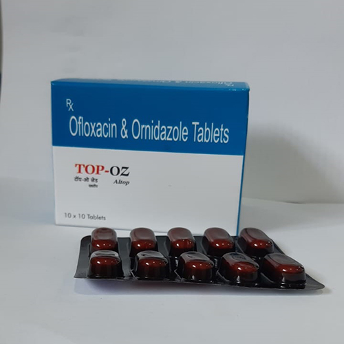 Product Name: Top OZ, Compositions of Top OZ are Ofloxacin & Ornidazole Tablets - Altop HealthCare