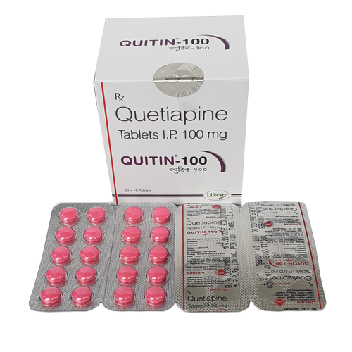 Product Name: Quitin 100, Compositions of Quitin 100 are Quetiapine Tablets IP 100mg - Lifecare Neuro Products Ltd.