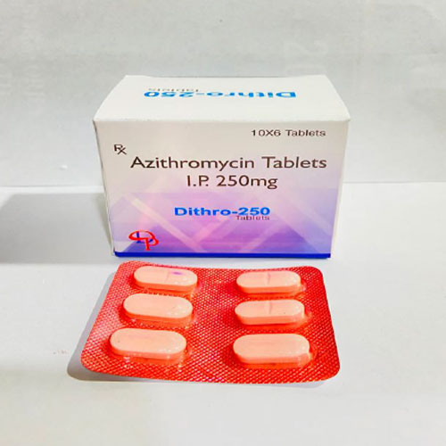 Product Name: Dithro 250, Compositions of Dithro 250 are Azithromycin Tablets IP 250 mg - Disan Pharma