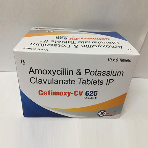 Product Name: Cefimoxy CV 625, Compositions of Cefimoxy CV 625 are Amoxycillin And Potassium Clavulanate Tablets IP - Bkyula Biotech