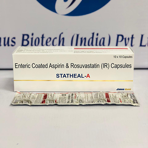 Product Name: Statheal A, Compositions of Statheal A are Enteric Coated Aspirin, Rosuvastatin (IR) & Clopidogrel (IR) Capsules - Janus Biotech