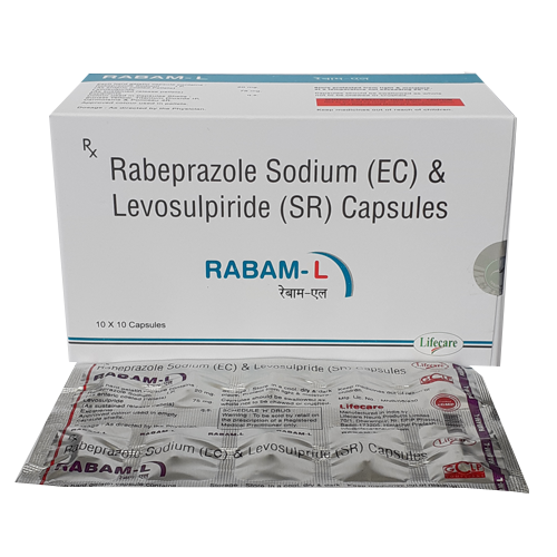 Product Name: Rabam L, Compositions of Rabam L are Rabeprazole Sodium (EC) & Levosulpiride (SR) Capsules - Lifecare Neuro Products Ltd.