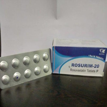 Product Name: Rosurim 20, Compositions of Rosurim 20 are Rosuvastatin Tablets IP - Rhythm Biotech Private Limited
