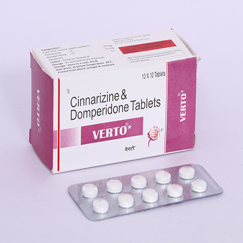 Product Name: VERTO, Compositions of VERTO are Cinnarizine & Dompeisone Tablets - Biomax Biotechnics Pvt. Ltd