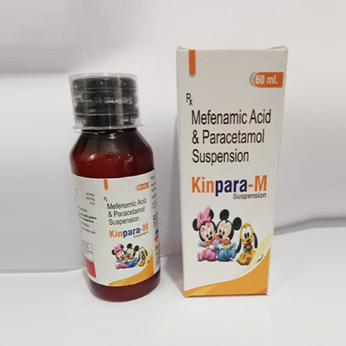 Product Name: Kinpara M, Compositions of Kinpara M are Mefenamic Acid & Paracetamol Suspension - Paraskind Healthcare