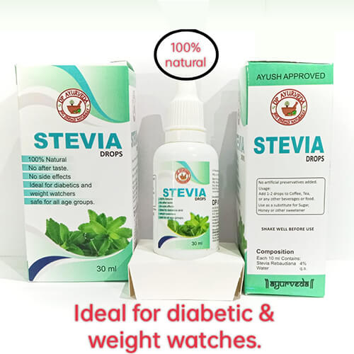 Product Name: Stevia Drops, Compositions of Stevia Drops are Ideal for dibetic & weight watches - DP Ayurveda