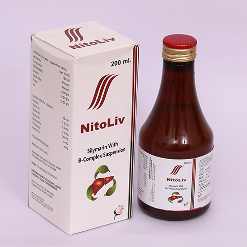 Product Name: NITOLIV, Compositions of NITOLIV are Silymarin  With B-Complex Suspension - Biomax Biotechnics Pvt. Ltd