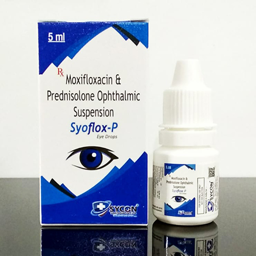 Product Name: Syoflox P, Compositions of Syoflox P are Moxifloxacin & Prednisolone Ophthalmic Suspension - Sycon Healthcare Private Limited
