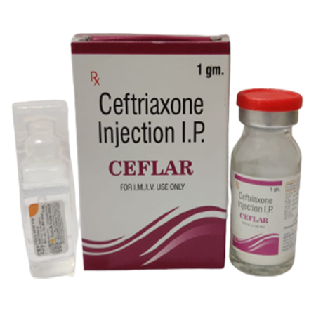 Product Name: Ceflar, Compositions of Ceflar are Ceftriaxone Injection IP - Kevlar Healthcare Pvt Ltd