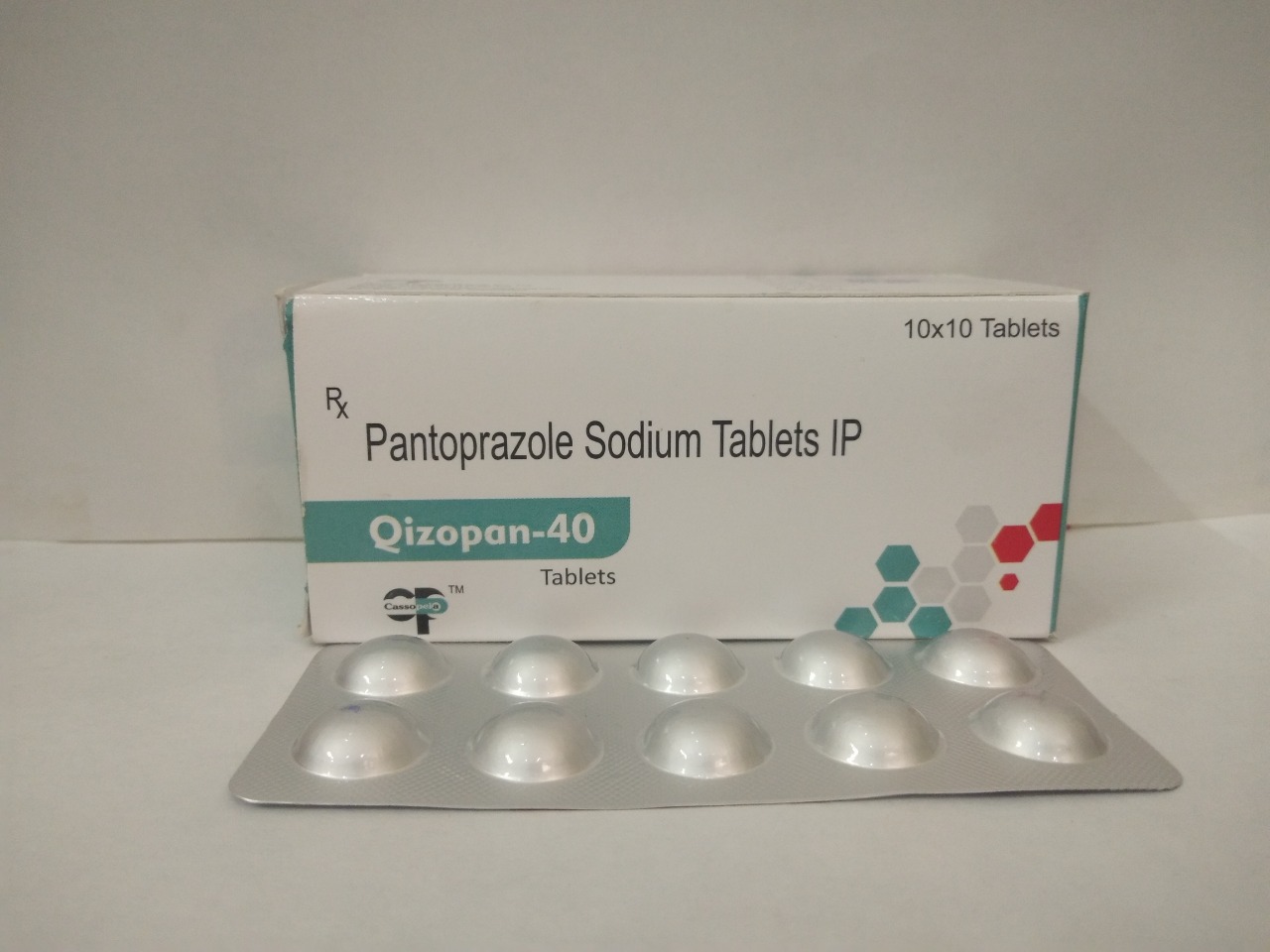 Product Name: Qizpan 40, Compositions of Qizpan 40 are Pantoprazole Sodium Tablets IP - Cassopeia Pharmaceutical Pvt Ltd