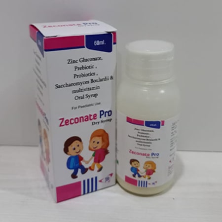 Product Name: Zenconate Pro, Compositions of Zenconate Pro are Zinc Gluconate Prebiotic,Saccharomyces Boculardii & multivitamin Oral Syrup - Soinsvie Pharmacia Pvt. Ltd