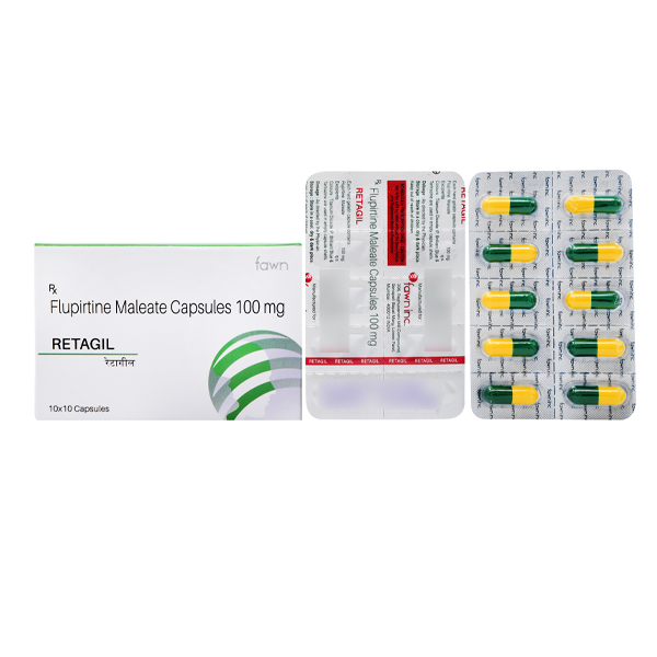 Product Name: RETAGIL, Compositions of Flupirtine Maleate 100 mg. are Flupirtine Maleate 100 mg. - Fawn Incorporation