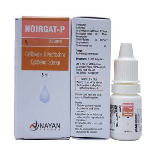 Product Name: Noirgat P, Compositions of Noirgat P are Gatifloxacin & Prednisolone Ophthalmic Solution - Arlak Biotech