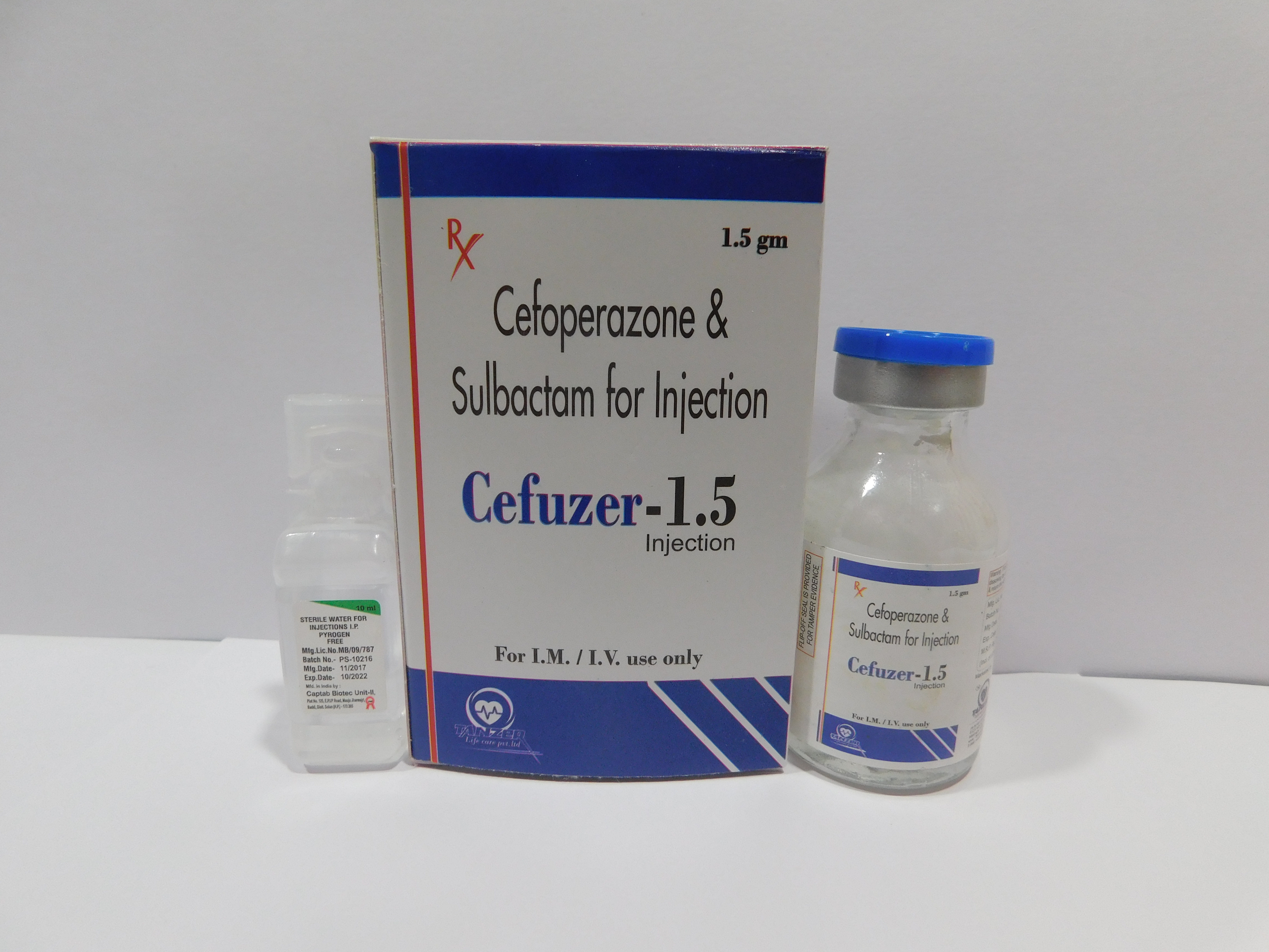 Product Name: Cefuzer 1.5, Compositions of are Cefoperazone &sulbatam for injection - Tanzer Lifecare Private Limited