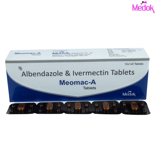Product Name: Meomac A, Compositions of Meomac A are Albendazole & lvermectin tablets - Medok Life Sciences Pvt. Ltd