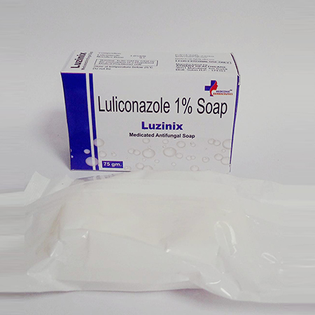 Product Name: Luzinix, Compositions of Luzinix are Luliconazole 1.0% Soap - Ronish Bioceuticals