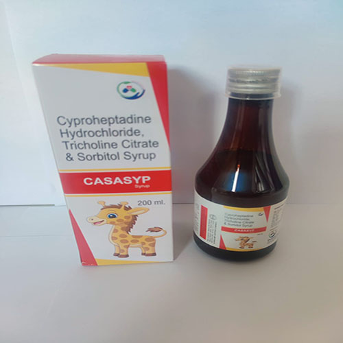 Product Name: Casasyp, Compositions of Casasyp are Cyproheptadine Hydrochloride,Tricholine Citrate & sorbitol - Medicasa Pharmaceuticals