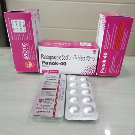 Product Name: Pankok 40, Compositions of Pankok 40 are Pantoprazole Sodium Tablets 40mg - Aviotic Healthcare Pvt. Ltd