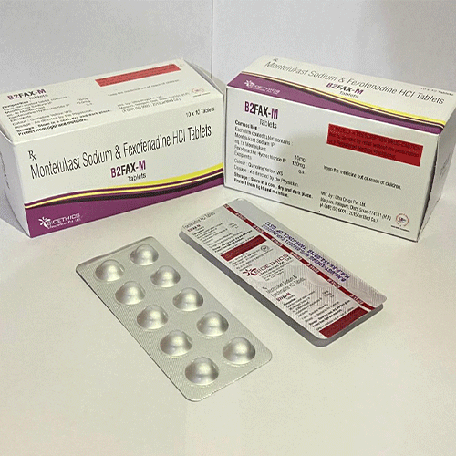 Product Name: B2Fax M, Compositions of Montelukast 10mg & Fexofenadine 120mg are Montelukast 10mg & Fexofenadine 120mg - Bioethics Life Sciences Pvt. Ltd