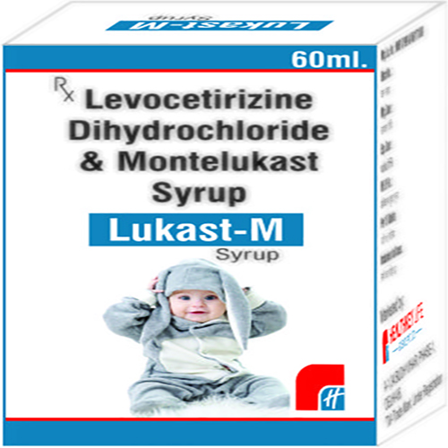 Product Name: LUKAST M, Compositions of LUKAST M are Levocetrizine Dihydrochloride & Montelukast Syrup - Healthkey Life Science Private Limited
