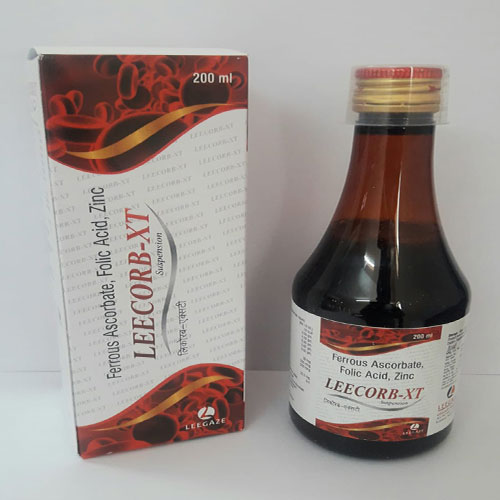 Product Name: Leecorb XT, Compositions of Leecorb XT are Ferrous ascorbate, folic acid zinc - Leegaze Pharmaceuticals Private Limited