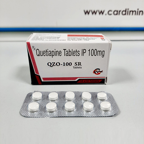 Product Name: QZ 100 SR, Compositions of QZ 100 SR are Quetiapine Tablets IP 100 mg - Cardimind Pharmaceuticals