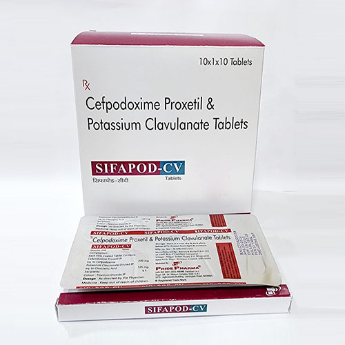 Product Name: Sifapod CV, Compositions of Sifapod CV are Cefpodoxime Proxetil & Potaassium Clavulanate Tablets - Pride Pharma