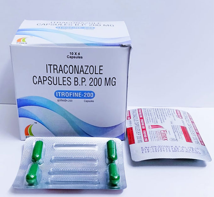 Product Name: Itrofine 200, Compositions of Itrofine 200 are Itraconazole 200 mg  - Finex Lifecare
