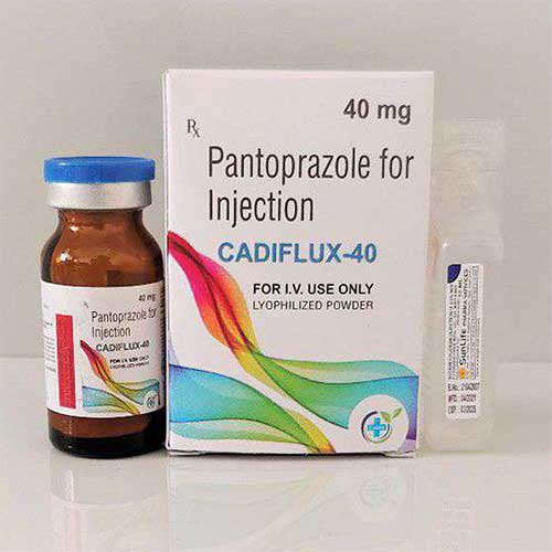 Product Name: Cadiflux 40, Compositions of Cadiflux 40 are Pantaprazole for Injection - Caddix Healthcare
