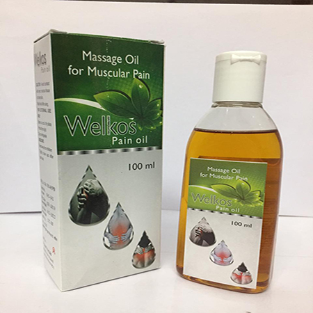 Product Name: Welkos 100, Compositions of Welkos 100 are Massage Oil for Muscular Pain - Apikos Pharma
