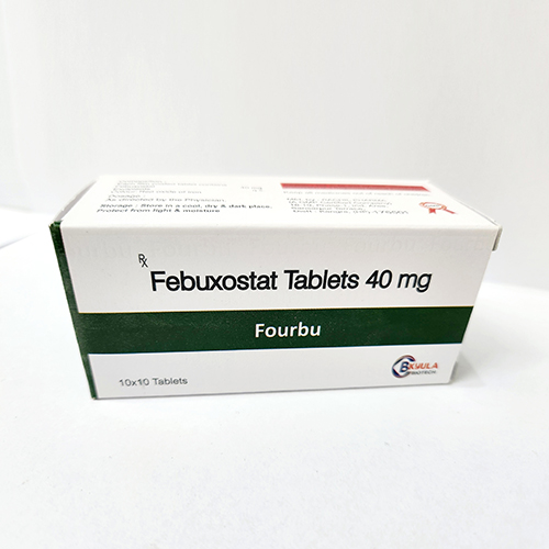 Product Name: Fourbu, Compositions of Febuxostat Tablets 40 mg are Febuxostat Tablets 40 mg - Bkyula Biotech