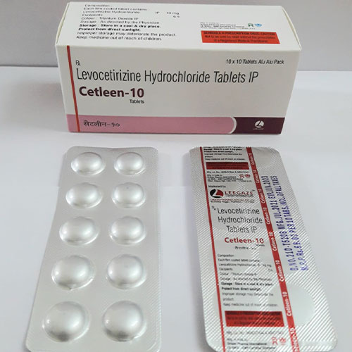 Product Name: Cetleen 10, Compositions of Cetleen 10 are Levocitirizine hydrochloride - Leegaze Pharmaceuticals Private Limited