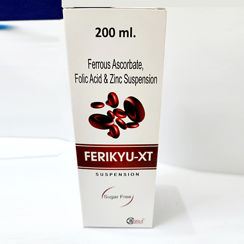 Product Name: Ferikyu XT, Compositions of Ferikyu XT are Ferrous Ascorbate, Folic Acid & Zinc Suspension - Bkyula Biotech