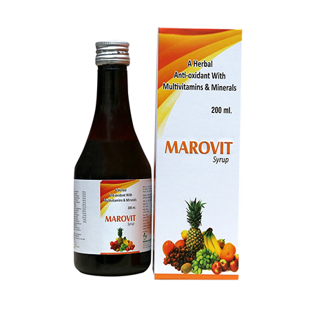 Product Name: Marovit, Compositions of Marovit are Herbal Antioxidant with multivitamins & minerals - Marowin Healthcare