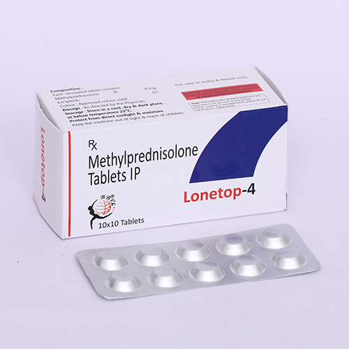 Product Name: LONETOP 4, Compositions of LONETOP 4 are Methylprednisolone Tablets IP - Biomax Biotechnics Pvt. Ltd