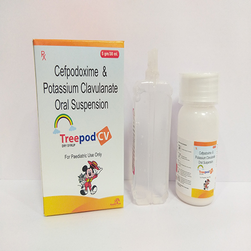 Product Name: Treepod CV, Compositions of Treepod CV are Cefpodoxime Potassium Clavulanate Oral Suspension - Healthtree Pharma (India) Private Limited