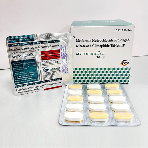 Product Name: Mytopride G1, Compositions of Mytopride G1 are Metformin Hydrochloride Prolonged-Release and Glimepiride Tablets I.P. - Cardimind Pharmaceuticals