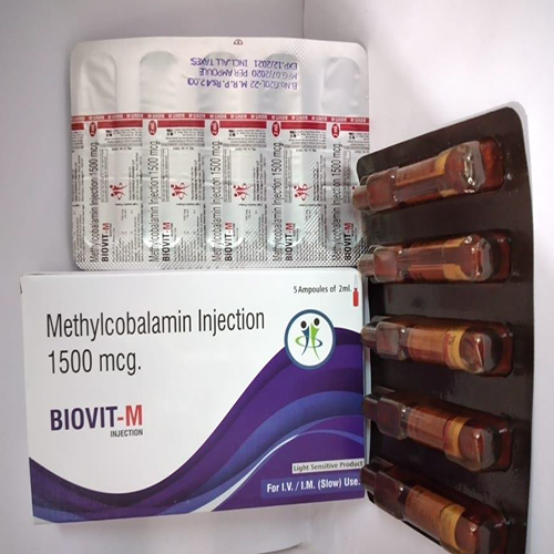 Product Name: Biovit M, Compositions of Biovit M are Methylcobalamin Injection 1500mcg - Healthserch Pharma LLP